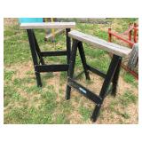 Pair Iron Horse Metal Saw Horses