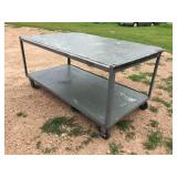 60" x 30" x 27" Rolling Shop Table