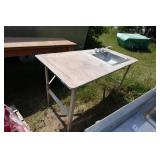 Table with Stainless Steel Sink