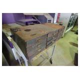 Vintage Metal Set of Drawers with Contents