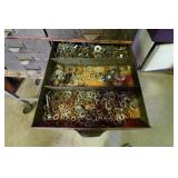 Vintage Metal Set of Drawers with Contents