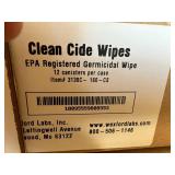 12x 1lb 9oz Canisters Clean Cide Germicidal Wipes