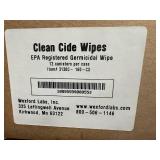 12x 1lb 9oz Canisters Clean Cide Germicidal Wipes