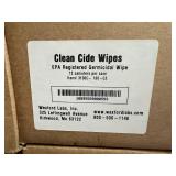 12x 1lb 9oz Canisters Clean Cide Germicidal Wipes