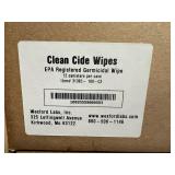 12x 1lb 9oz Canisters Clean Cide Germicidal Wipes