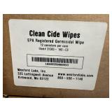 12x 1lb 9oz Canisters Clean Cide Germicidal Wipes