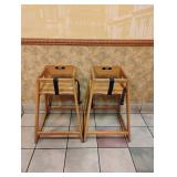 2 WOODEN KIDS HIGH CHAIRS