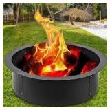 VEVOR 39 in. Dia x 10 in. H Steel Fire Pit Ring Fire Pit Insert Round Park Style Charcoal Grill with 0.12 in. Thick for Park Customer Returns See Pictures