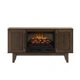 SCOTT LIVING Rosalie 54 in. Freestanding Media Console Wooden Electric Fireplace in Warm Brown Birch  Customer Returns See Pictures