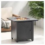 Noble House Haraldson Black Square Metal Outdoor Patio Fire Pit Customer Returns See Pictures
