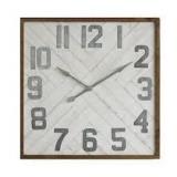 Grey Square Wood and Metal Wall Clock by Storied Home   Customer Returns See Pictures
