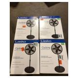 Lot of Lasko 18 in. 3 Speed Oscillating Pedestal Fan with Adjustable Height, Easy Assembly, and Quiet Cooling for Any Room in Black Customer Returns See Pictures