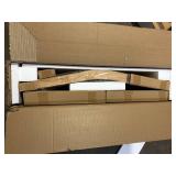 Nathan James Cohen 19 in. Wood Mid-Century Modern Upholstered Side Dining Chair with Woven Faux Leather Backrest, Natural Brown    Customer Returns See Pictures