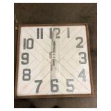 Grey Square Wood and Metal Wall Clock by Storied Home   Customer Returns See Pictures