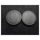 1883, 1912 D V-Nickels