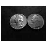 1958 Washington Silver & 1965 Washington Clad Proof Quarter