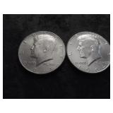 2-JFK Half Dollars 1964, 1965