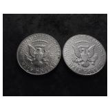 2-JFK Half Dollars 1964, 1965