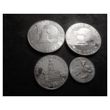 Set Of Bi-Centennial Coins- Uncirculated Ike, Proof Ike, Proof JFK, Proof Washington Quarter