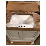 Glacier Bay Delridge 30.25 in. W x 18.75 in. D x 32.89 in. H Single Sink Bath Vanity in Pearl Gray with White Cultured Marble Top Customer Returns See Pictures