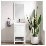 SUDIO Taylor 20 in. W x 15 in. D x 34 in. H Bath Vanity in White with Ceramic Vanity Top in White with White Sink Customer Returns See Pictures