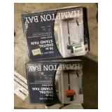Lot of 2 Hampton Bay 16 in. 3 Speed Digital Oscillating Standing Fan with Adjustable Height Customer Returns See Pictures