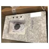 Home Decorators Collection Merryfield 37 in. Single Sink Freestanding Antigua Green Bath Vanity with White Carrara Marble Top (Assembled) Broken Top Customer Returns See Pictures