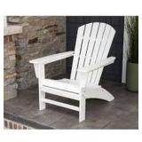 Lot of POLYWOOD Grant Park Traditional Curveback White Plastic Outdoor Patio Adirondack Chair (Set of 1) Customer Returns See Pictures