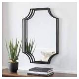 StyleWell Medium Rectangle Black Dimensional Classic Mirror with Deep-Set Frame (30 in. H x 20 in. W) Customer Returns See Pictures