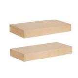 Set of 2 Kate and Laurel Havlock 2.25 in. x 18.00 in. Natural Wood Floating Decorative Wall Shelf Customer Returns See Pictures