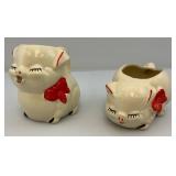 Vintage SHAWNEE Pottery Pig, Piggy Creamer And Sugar Dish