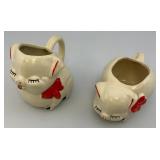 Vintage SHAWNEE Pottery Pig, Piggy Creamer And Sugar Dish