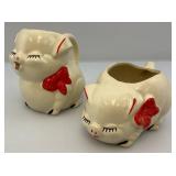 Vintage SHAWNEE Pottery Pig, Piggy Creamer And Sugar Dish