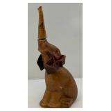 Leather Covered Elephant Decanter 14" H x 6" L x 4 1/2" W
