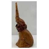 Leather Covered Elephant Decanter 14" H x 6" L x 4 1/2" W