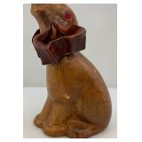 Leather Covered Elephant Decanter 14" H x 6" L x 4 1/2" W