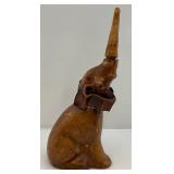 Leather Covered Elephant Decanter 14" H x 6" L x 4 1/2" W