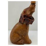 Leather Covered Elephant Decanter 14" H x 6" L x 4 1/2" W