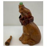 Leather Covered Elephant Decanter 14" H x 6" L x 4 1/2" W