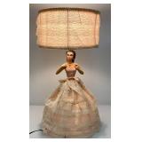 Vintage Chalkware Spanish Dancer Electric Table Lamp With Nightlight (WORKS) 21" H x 12" L x 12" W