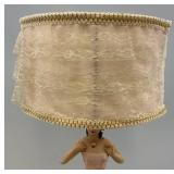 Vintage Chalkware Spanish Dancer Electric Table Lamp With Nightlight (WORKS) 21" H x 12" L x 12" W