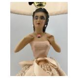Vintage Chalkware Spanish Dancer Electric Table Lamp With Nightlight (WORKS) 21" H x 12" L x 12" W