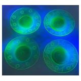 Vintage Uranium Glass 6" Plates