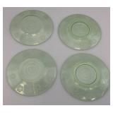 Vintage Uranium Glass 6" Plates