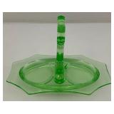Vintage Uranium Glass Cream & Sugar Holder