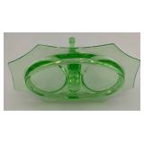 Vintage Uranium Glass Cream & Sugar Holder