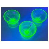 Vintage Uranium Glass Sherbert Bowls