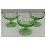 Vintage Uranium Glass Sherbert Bowls
