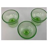 Vintage Uranium Glass Sherbert Bowls