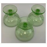Vintage Uranium Glass Sherbert Bowls